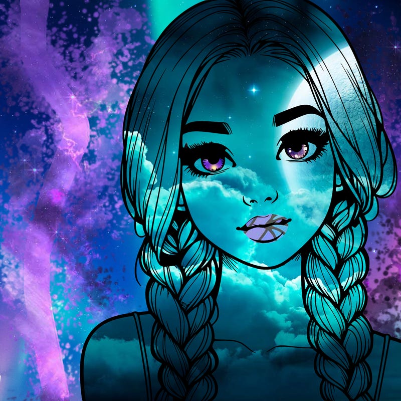 realistic girl with braids