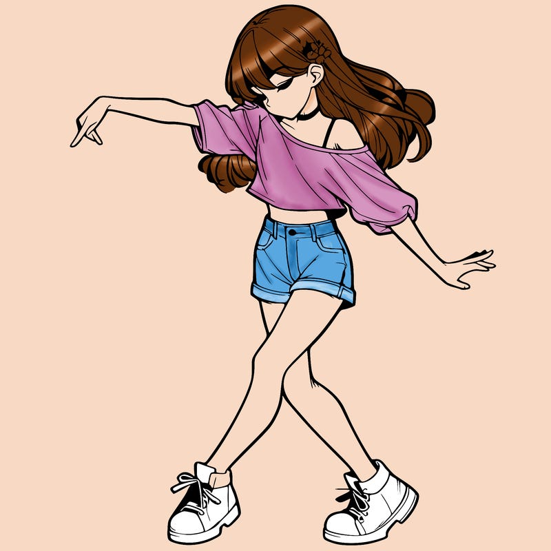 realistic girl danceing