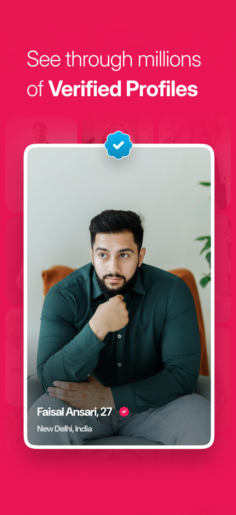 NikahForever Muslim Matrimony - A screenshot of the NikahForever app displaying a verified Muslim groom profile