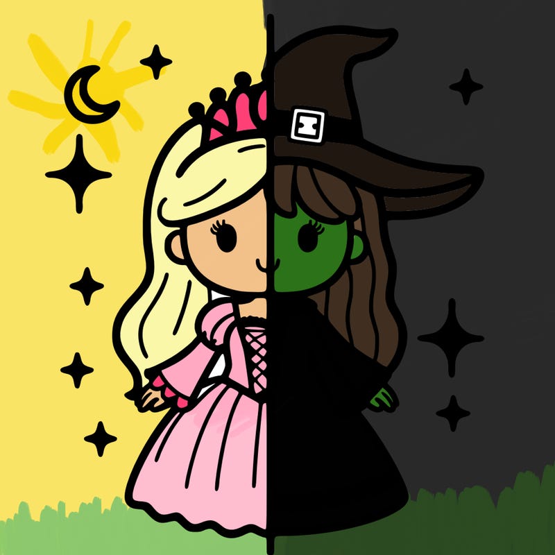 split princess and witch