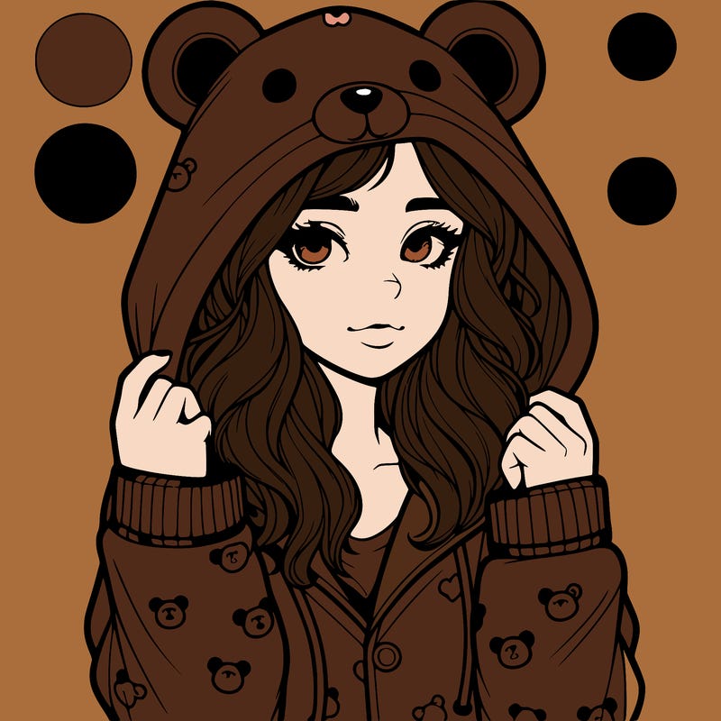 realistic girl in a animal pjs hoodie