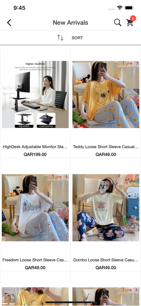 Tuzzut Qatar Online Shopping - Pantalla de la aplicación de compras en línea Tuzzut Qatar que muestra las novedades en electrónica y moda