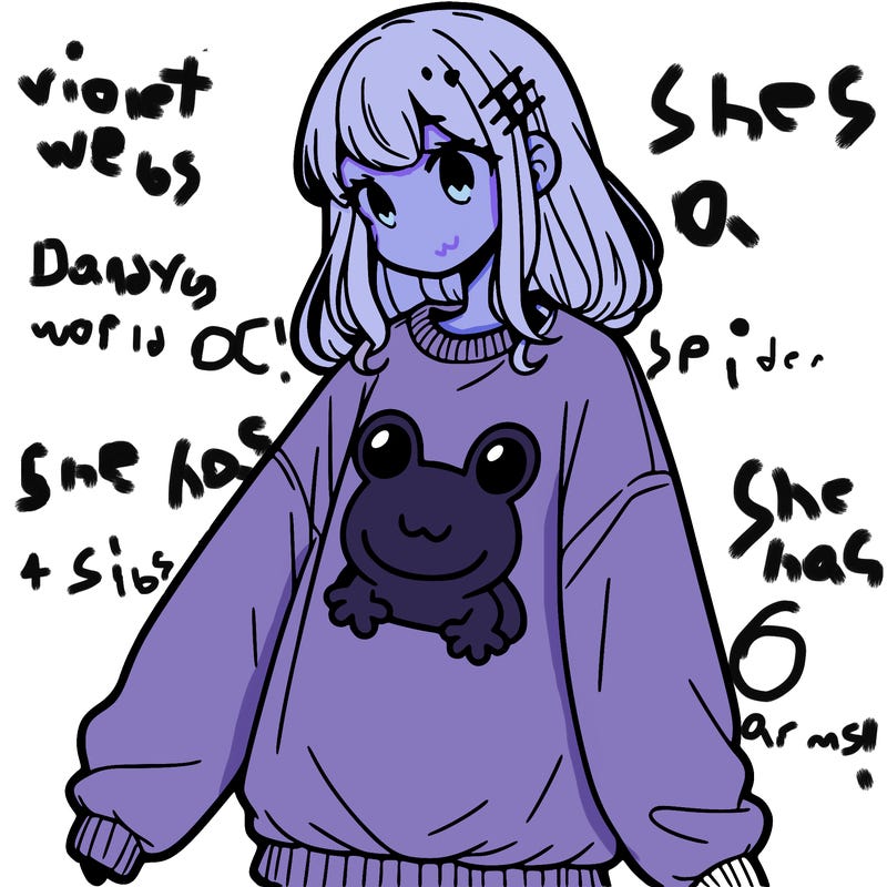 girl wearing frogging sweatshirt