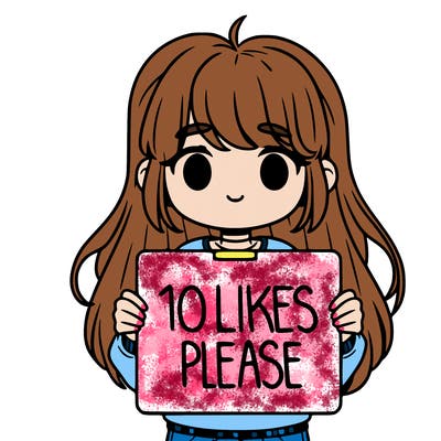 girl holding a sign saying 10 likes please
