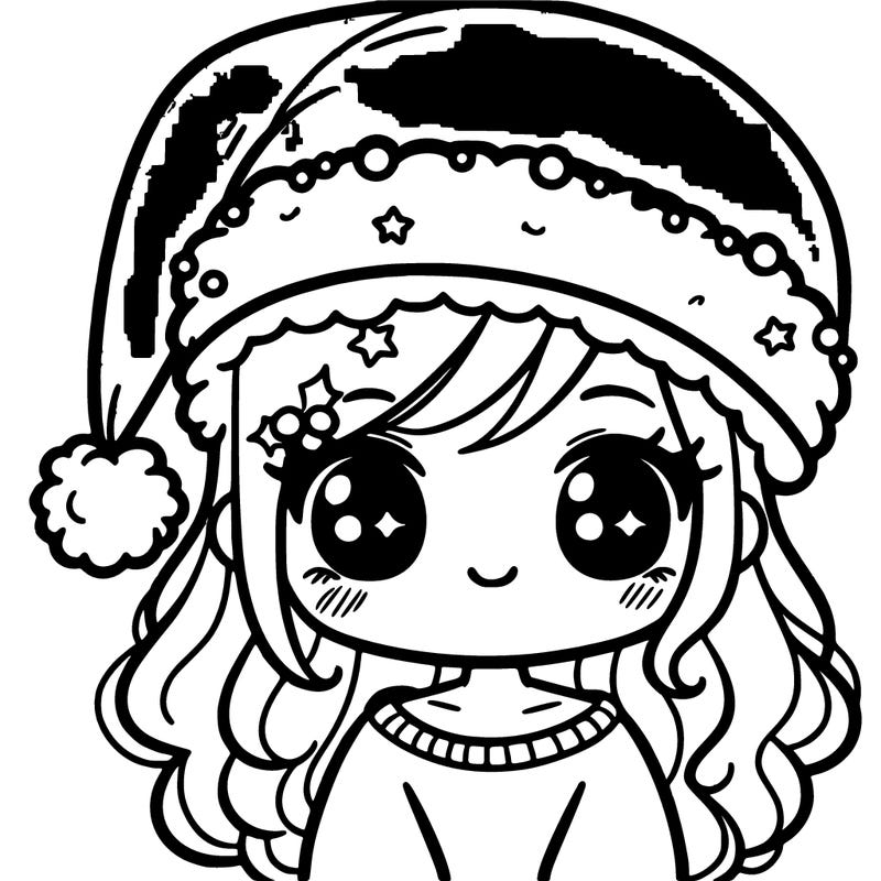 girl with sant hat on