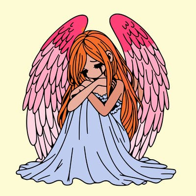 ethereal girl in grief, lonely and heartbroken