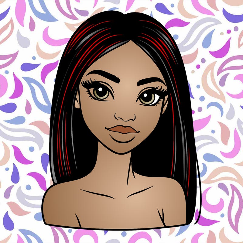 beautiful black woman with straight hair