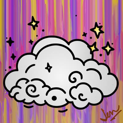 pink starry cloud sky