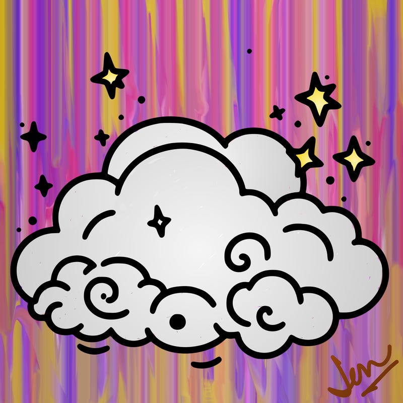 pink starry cloud sky