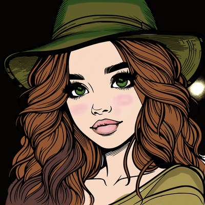 realistic girl with hat