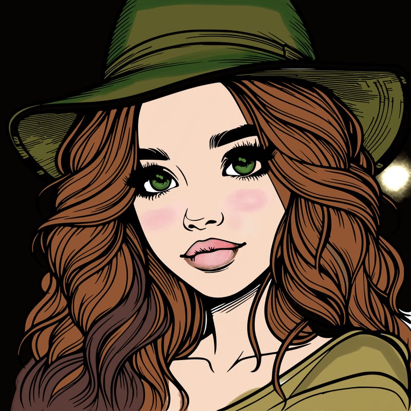 realistic girl with hat