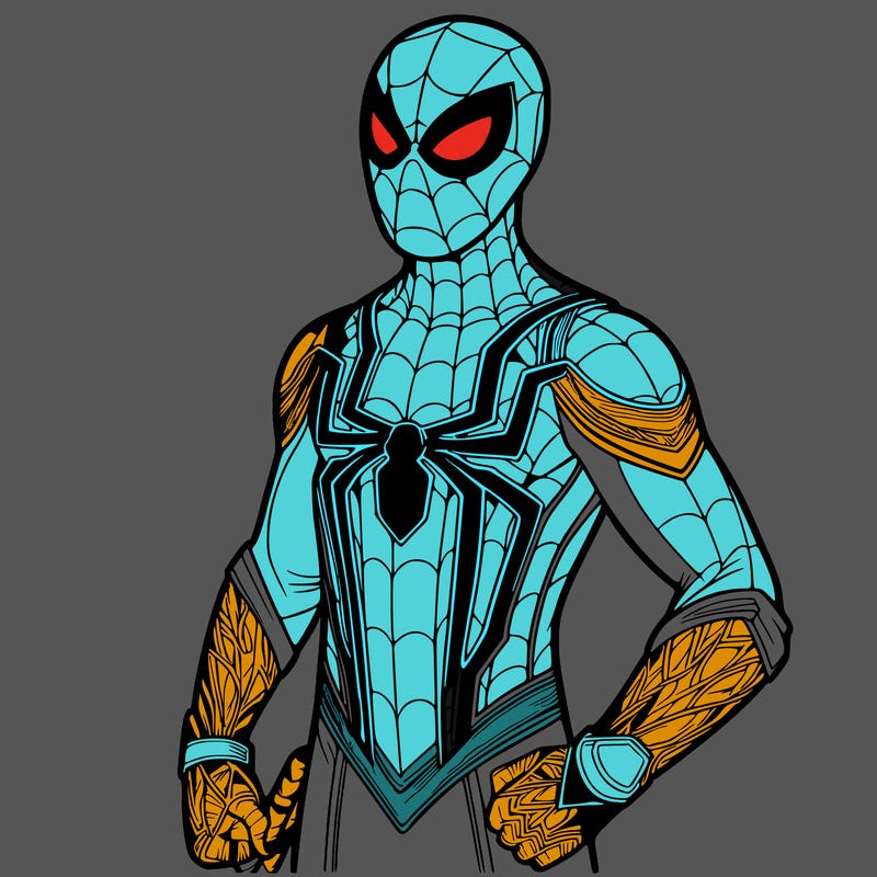 realistic spider man warrior