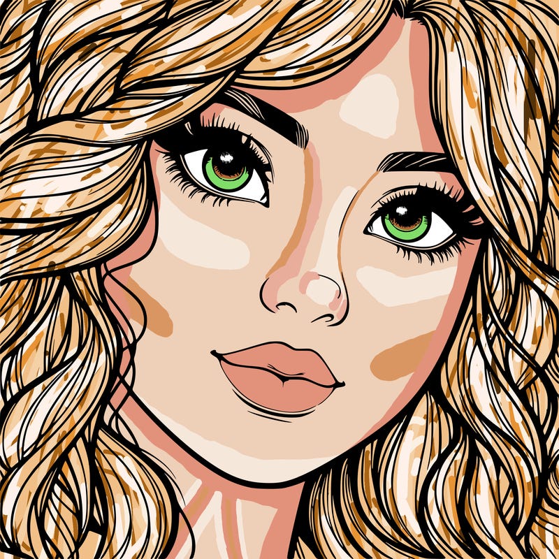 beautiful realistic girl close up to the camera with wavy hair,