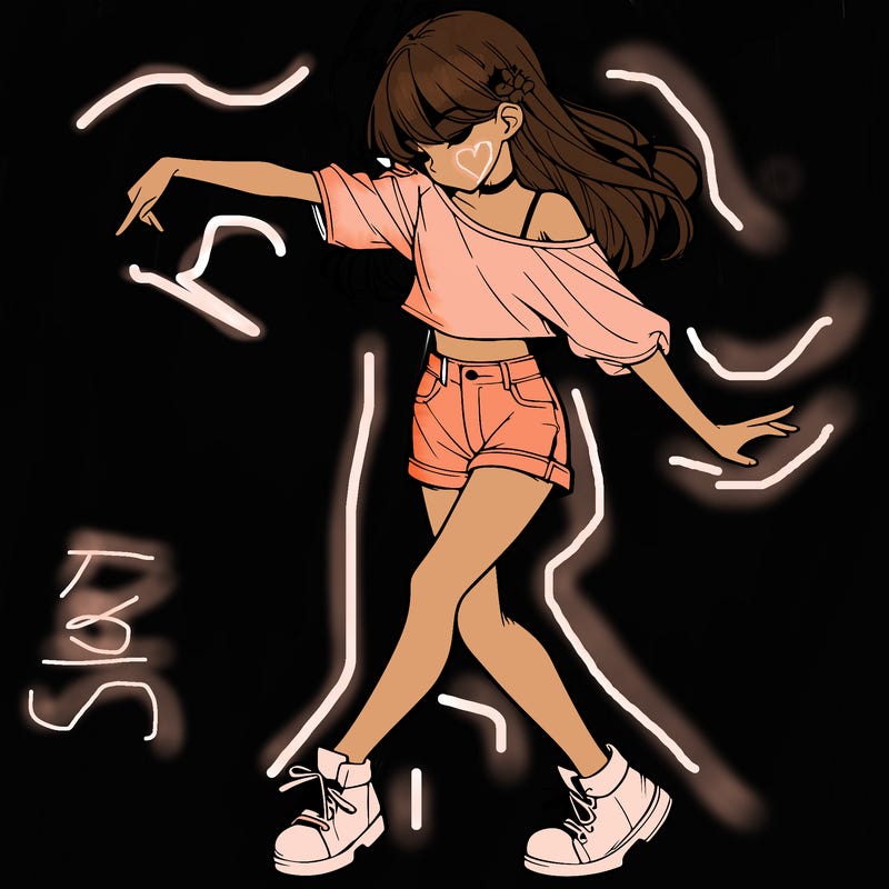 realistic girl danceing