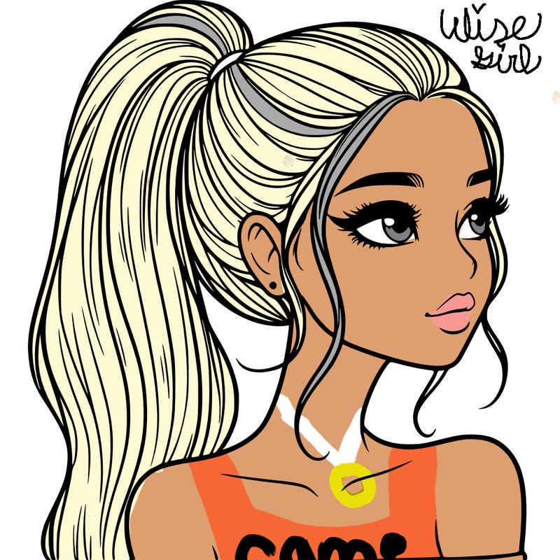 a beautiful and realistic girl with a high pony tail