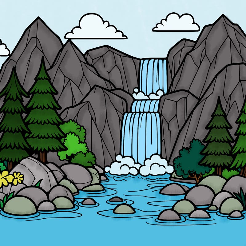 waterfall in mountain