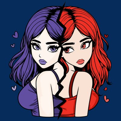 realistic girl split