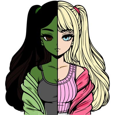 realistic girl split