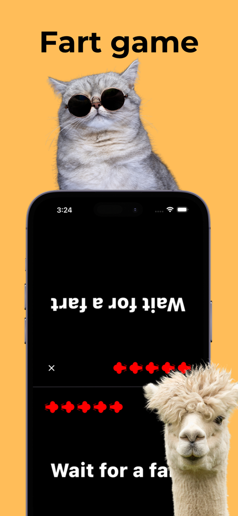 Zwei-Spieler-Reaktionsspiel-Bildschirm mit lustigen Tieren und einer geteilten Bildschirmoberfläche