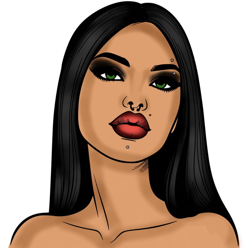 realistic woman with full lips