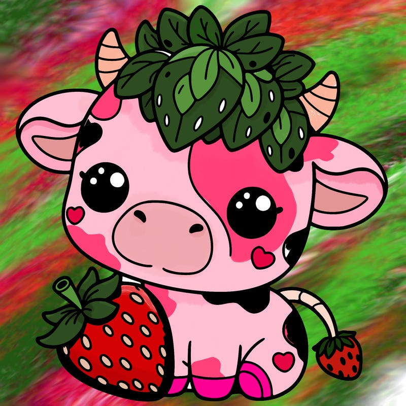 cute strawberry cow