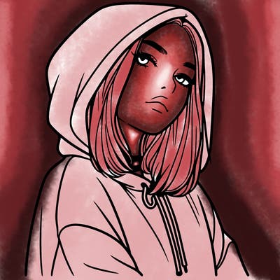 a realistic girl in a hoodie