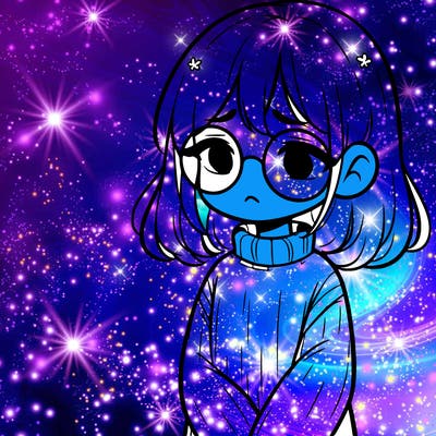 sad girl with glasses in a sweater