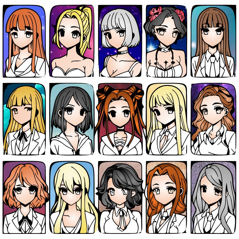 girls that look diffrent anime