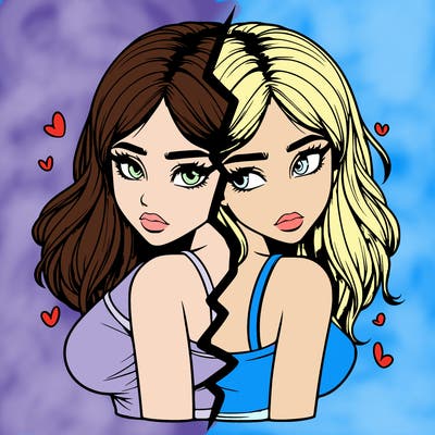 realistic girl split