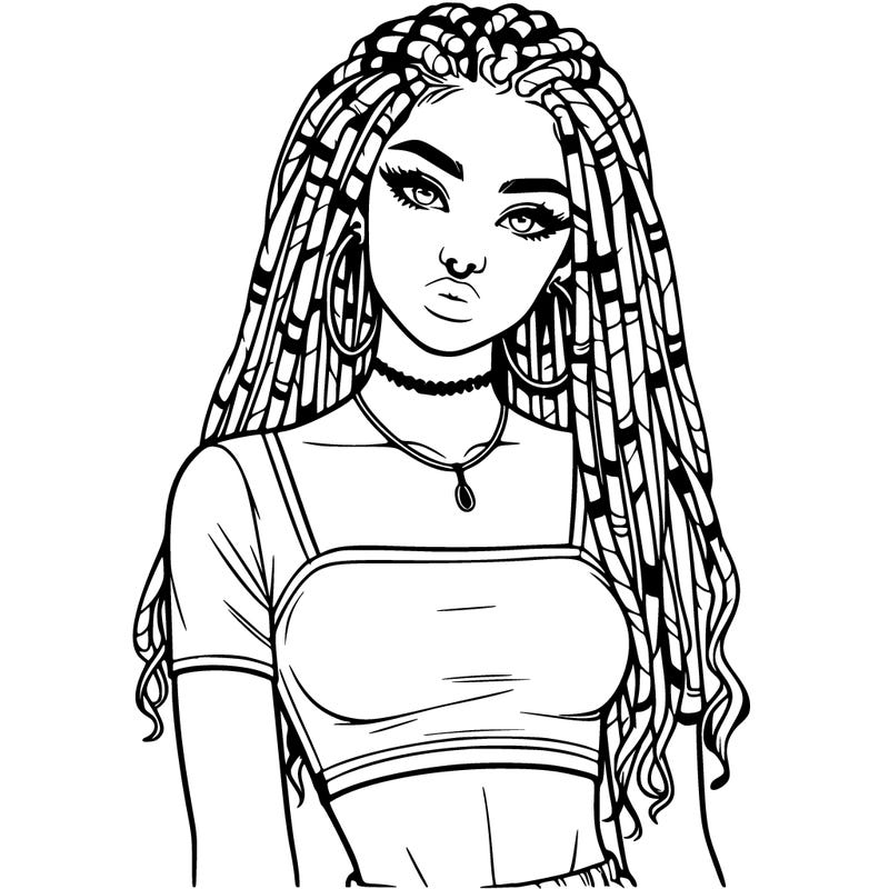 realistic girl with dreads and crop top