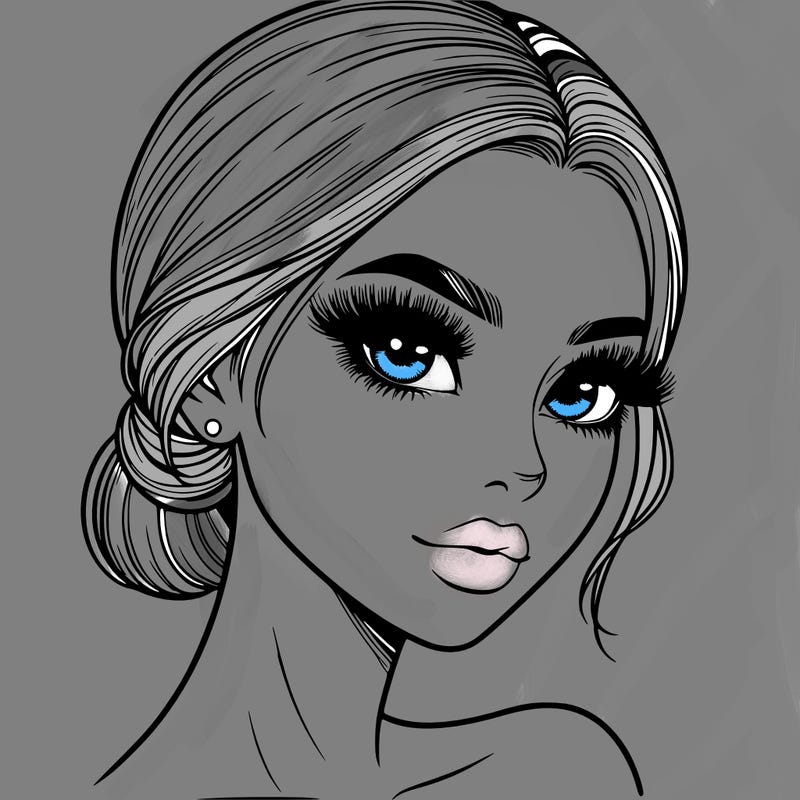 realistic girl with lashes