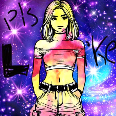realistic teenage girl with a crop top and cargo jeans