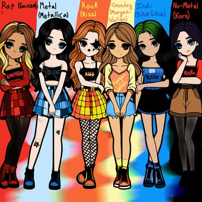 a group of girls realistic