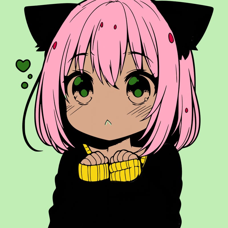 shy anime catgirl