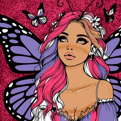 butterfly fairy realistic girl