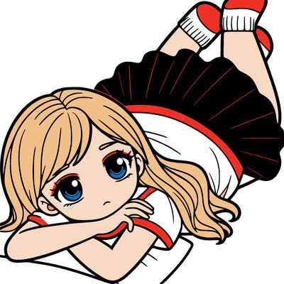 a girl lying down