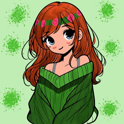 shy pretty girl wearing a sweater that is falling off one shoulder portrait