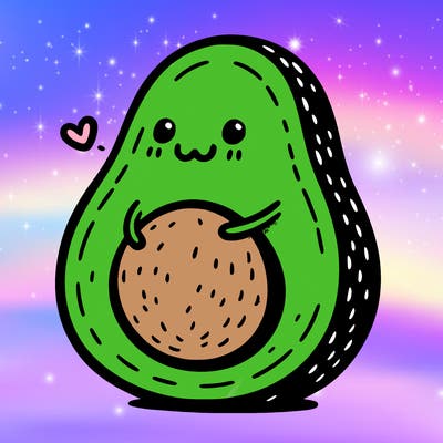 an avocado hugging an avocado