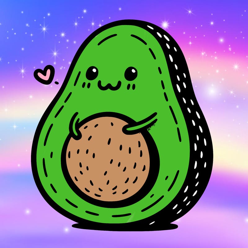 an avocado hugging an avocado