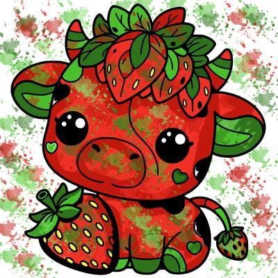 cute strawberry cow