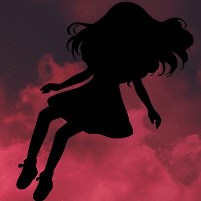 realistic girl floating