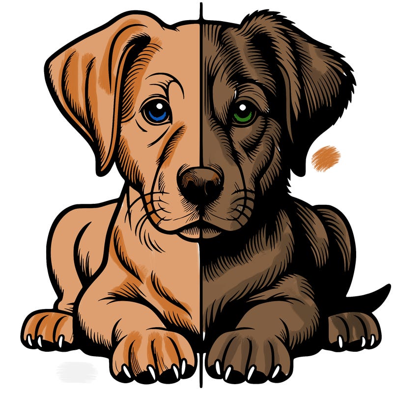 realistic dog split picture