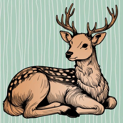 realistic deer with antlers