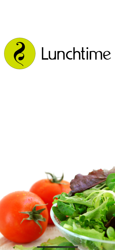 Lunchtime app logo with fresh salad and tomatoes