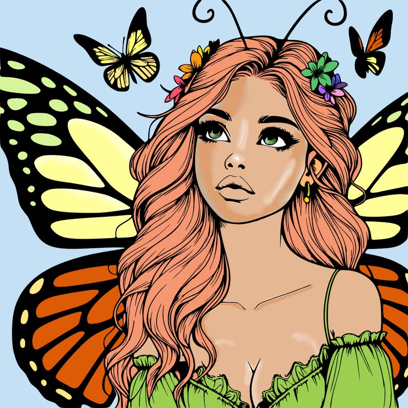 butterfly fairy realistic girl