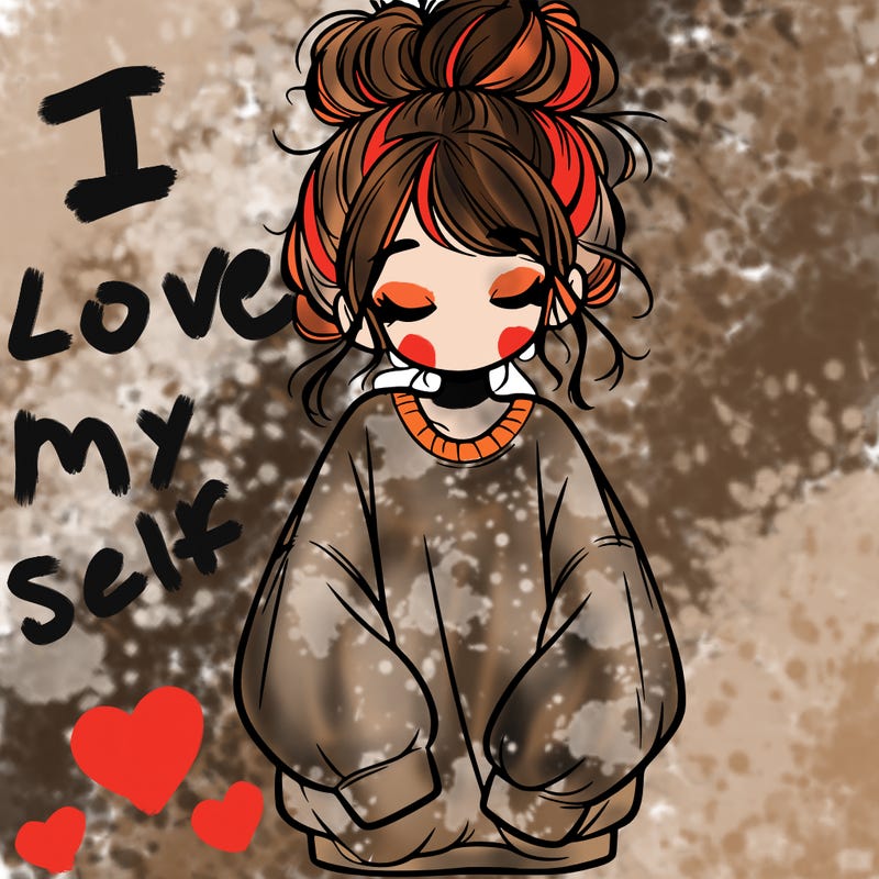 girl with baggy sweatshirt and messy bun
