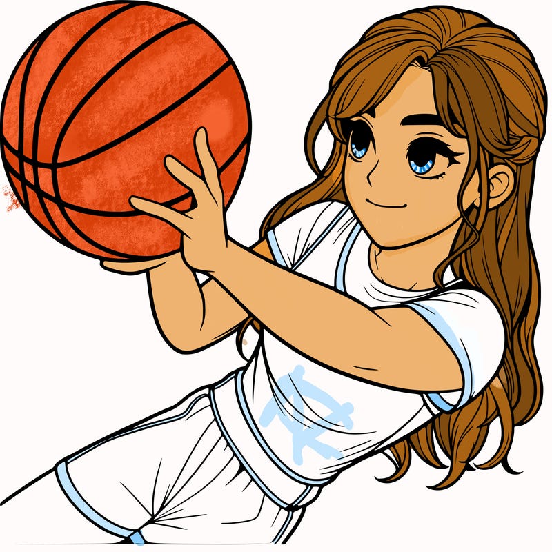 realistic girl playing basketball