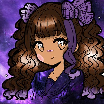 anime girl with curly hair