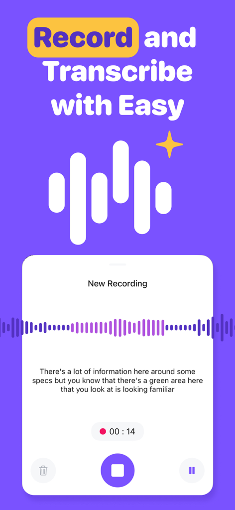 Interfaz de la aplicación Tomador de Notas IA que muestra grabación de voz en tiempo real y transcripción de voz a texto