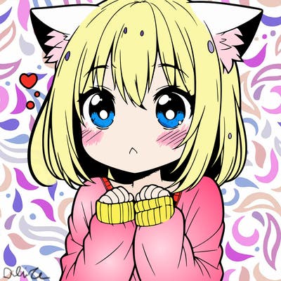 shy anime catgirl